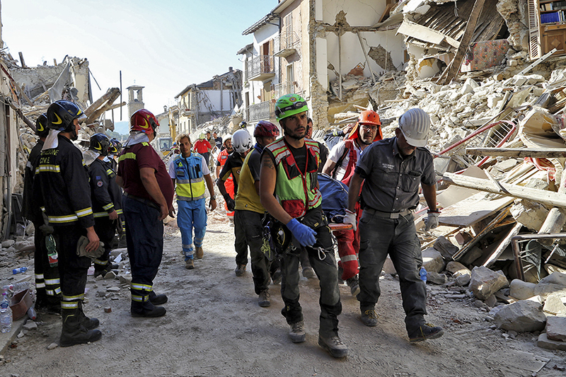 Amatrice, Rieti - Attività di ricerca e soccorso dopo il terremoto terremoto del 24 agosto 2016 